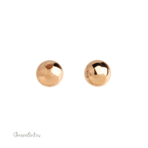 Бусина полая 6 мм, золото, 1 шт. (#SVABM-204G)