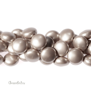 Жемчуг плоский 12x7 мм #5860 – Platinum (#459)