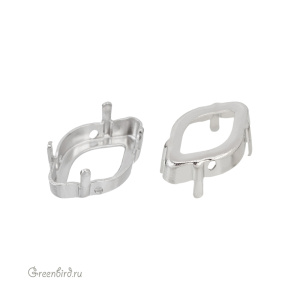 4230 Оправа для ювелирного кристалла Lemon FS 14х9 мм, белая бронза