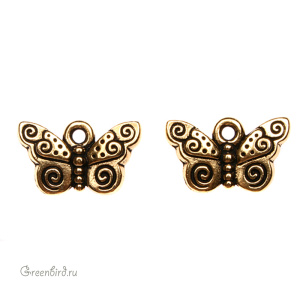 Подвеска "Бабочка спираль", ант. золото, 1 шт. (#TC-2162)