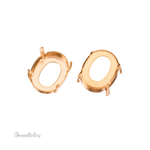 4142 Оправа для ювелирного кристалла Flat Oval Fancy Stone 14х10,5 мм, томпак