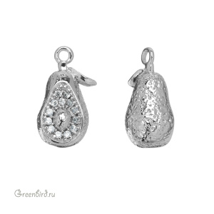 Подвеска "Груша" с фианитами, родий (#SVA-FIAN-008R)