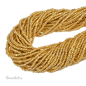 Бисер граненый Preciosa Charlotte Cut 11/0, Metalic Gold Terra Dyed (#18581), 10 г