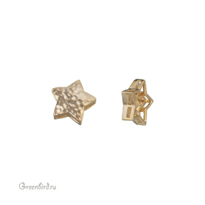 Коннектор "Звездочка", матовое золото, 1 шт. (9E797), Корея