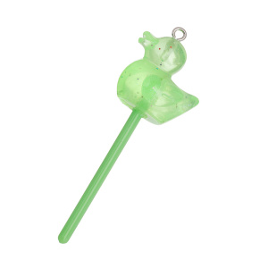 Подвеска "Уточка на палочке", пластик, зеленый, 1 шт. (#SV1701-Pendant-189)
