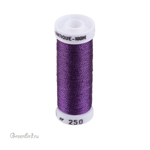 Металлизированная нить Au Ver a Soie Antique, фиолетовый, 100 м (#250)