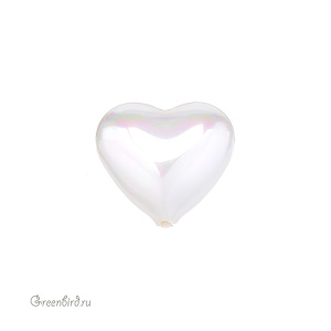 Жемчуг "Майорка" Сердце 15 мм, белый, 1 шт (#SV1701-9038)