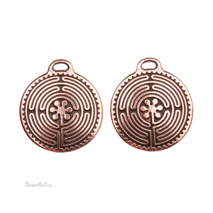 Подвеска "Лабиринт", ант. медь, 1 шт. (#TC-2325)