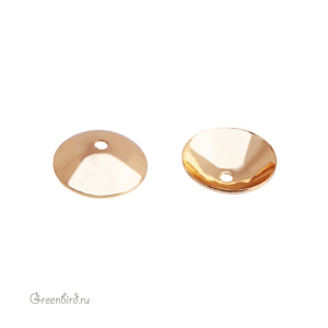 Шапочка гладкая 9 мм, золото, 1 шт. (#SVAC-54G)