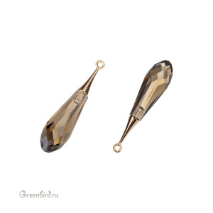 6532 подвеска Pure Drop 31,5mm, золото, Smoky Quartz (#225)
