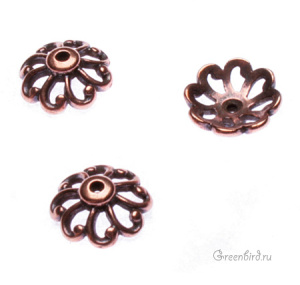 Чашечка "Фестончатая", ант. медь, 1 шт. (#TC-5590)