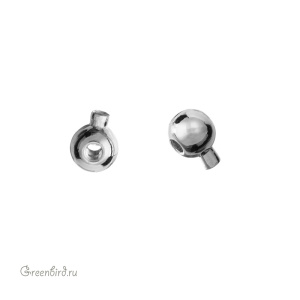 Кримп One Touch круглый, родий, 1 шт. (#SVA-Crimp-02R)