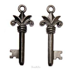 Подвеска "Ключ Флёр", gunmetal, 1 шт. (#TC-2344)