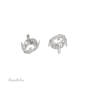 4320 Оправа для ювелирного кристалла Pear Fancy Stone 8х6 мм, белая бронза