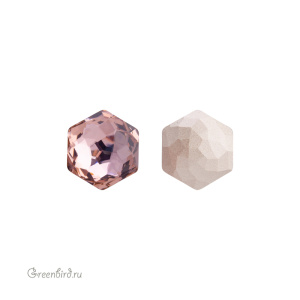 Swarovski 4683 Тонкий Гексагон 7,8x8,7 мм, винтажный розовый (#319), 1 шт.