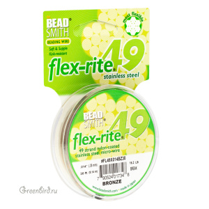 Тросик Flex-Rite 49 – 0,35 мм, бронза #FL49X(014BZ)30