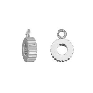 Коннектор-бейл ребристый, родий, 1 шт. (#SVA-BAIL-15R)