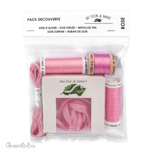 Набор ниток AVAS с шелковой лентой, Rose