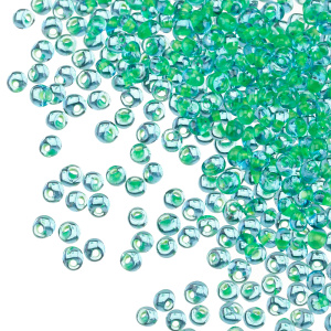TOHO Magatama 3 мм, окрашенный изнутри, Aqua/Yellow (#307)