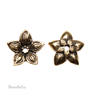 Чашечка "Цветок жасмина", ант. золото, 1 шт. (#TC-5587)