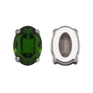 Crystalbird 4120 ÐÐ²Ð°Ð» 14x10 Ð¼Ð¼ Ð² Ð¾Ð¿ÑÐ°Ð²Ðµ, ÑÐ¾Ð´Ð¸Ð¹, Ð¿Ð°Ð¿Ð¾ÑÐ¾ÑÐ½Ð¸Ðº Ð·ÐµÐ»ÐµÐ½ÑÐ¹ (#291), 1 ÑÑ.