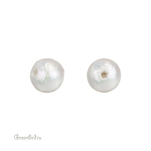 Хлопковый жемчуг 6 мм, Rich White, 1 шт. (#CTP001-06-RichWhite)