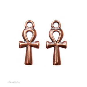 Подвеска "Египетский крест Анкх" малая, ант. медь, 1 шт. (#TC-2296)
