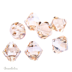 Swarovski 6328 подвеска Биконус 6 мм, золотистая дымка (#001GSHA), 1 шт.