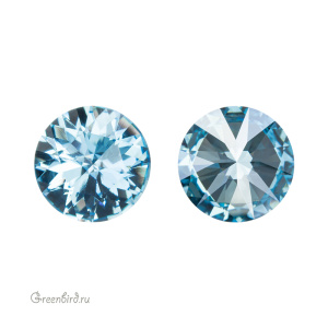 Swarovski 1401 Роза круглый 10 мм, аквамарин сияющий (#202IGNIT), 1 шт.