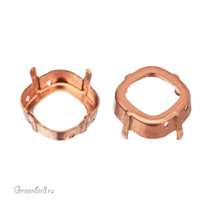 4470 Оправа для ювелирного кристалла Cushion Square FS 18 мм, томпак