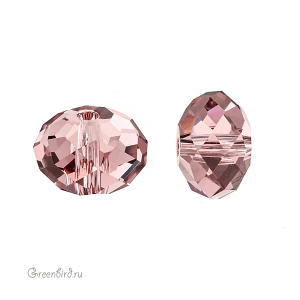 Swarovski 5040 Бусина Бриолетт 8х5 мм, нежно-розовый (#257), 1 шт.