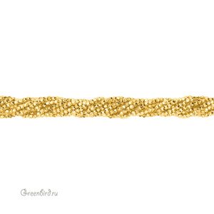 Бусины Геметин 2 мм, граненые, цвет: желтое золото, нить (#SV-HMT-53)