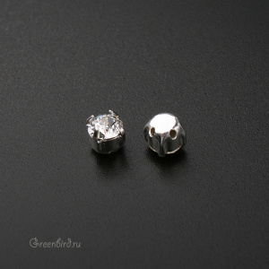 53201 Chaton Montees SS18 в оправе, серебро – Crystal (#001)