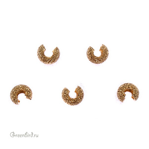 Бусина на кримп "Звёздная пыль", золото, 144 шт. (#CBC04GP-1-144)