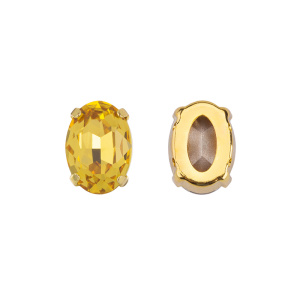 Кристалл в оправе 4120C 14x10 мм Crystalbird - Light Topaz (#226), золотистый, 1 шт.