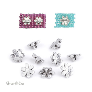 CYMBAL Вставка "Gerani" для бисера 11/0, ант. серебро, 1 шт. (#M11-012212-SP)