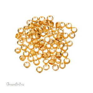 Кримпы микро 2х1,2 мм, золото (#CT02G)