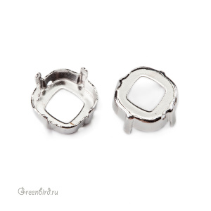 4470 Оправа для ювелирного кристалла Cushion Square FS 12 мм, белая бронза