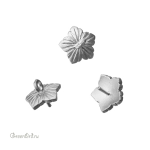 Компонент для вклеивания жемчуга, матовый родий, 1 шт. (9E1024), Корея