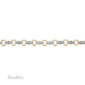 Цепочка фигурная 8 мм, биколор, 30 см (#Chain-82N)