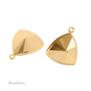 NEW 4799 Оправа-подвеска для Prismatic Triangle Fancy Stone 14x14,3 мм, томпак/золото