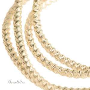 Канитель фигурная "зигзаг" 2.5 мм, светлое золото (KAN1173)
