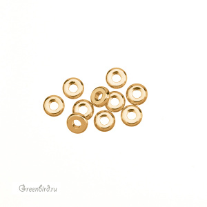 Бусина-разделитель "Шайба" 4 мм, золото, уп.10 шт. (#SVABM-33G)