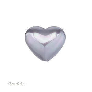 Жемчуг "Майорка" Сердце 15 мм, серый, 1 шт (#SV1701-9039)