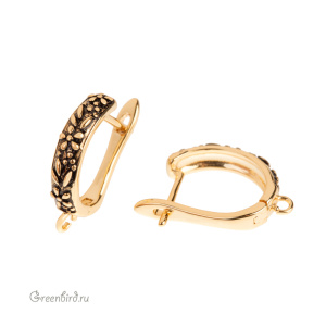 Швензы с английским замком, золото, чернение, пара (#SV1701-2002)