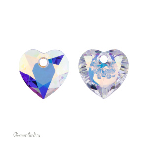 6432 подвеска Heart Cut 10,5 mm – Crystal Aurore Boreale (#001AB)
