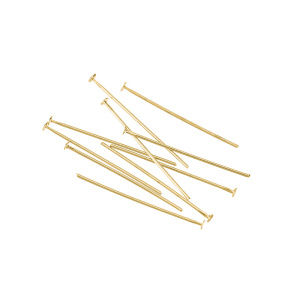 Пины жесткие со шляпкой 24 мм, золото, 10 шт. (#CN-P001G)