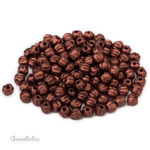 Melon Round 3mm – Mat. Metallic Dark Copper, 5 гр (#K0175)