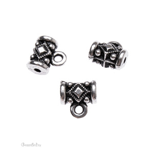 Коннектор-бейл "Дворянский", ант. серебро, 1 шт. (#TC-5628)