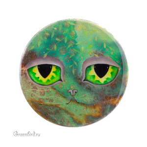 Авторский кабошон, ручная роспись (#JN3-15-1)